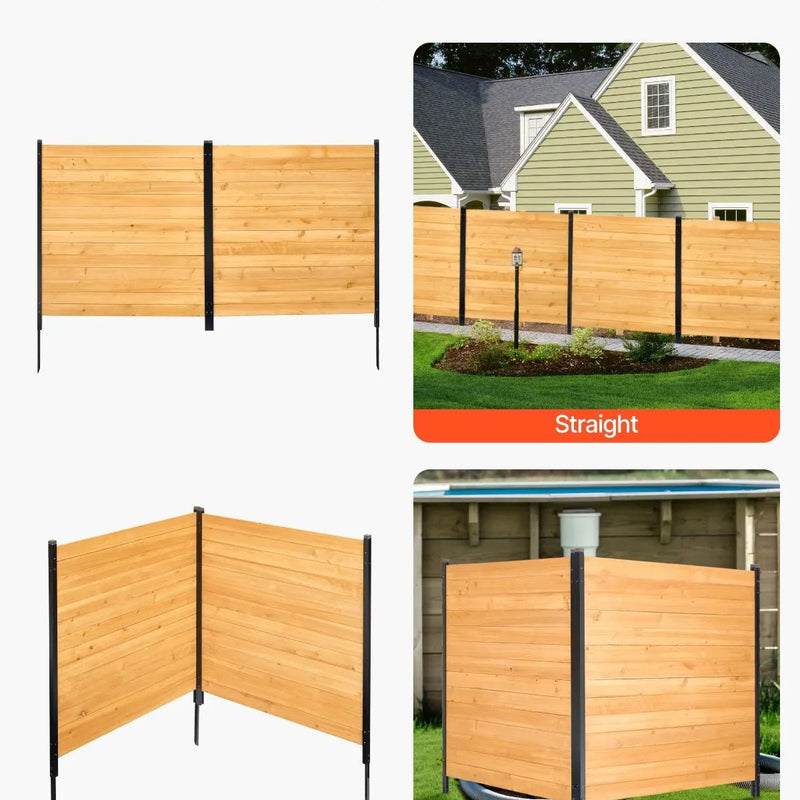 VEVOR koka privātuma žogs, 965 x 1067 mm, 2 paneļu masīvs gaisa kondicioniera aizsargžogs ar metāla mietiņiem, viegla DIY uzstādīšana, āra atkritumu tvertnes aizsegs dārza dekorēšanai - ZEMLETES.LV