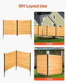 VEVOR koka privātuma žogs, 965 x 1067 mm, 2 paneļu masīvs gaisa kondicioniera aizsargžogs ar metāla mietiņiem, viegla DIY uzstādīšana, āra atkritumu tvertnes aizsegs dārza dekorēšanai - ZEMLETES.LV