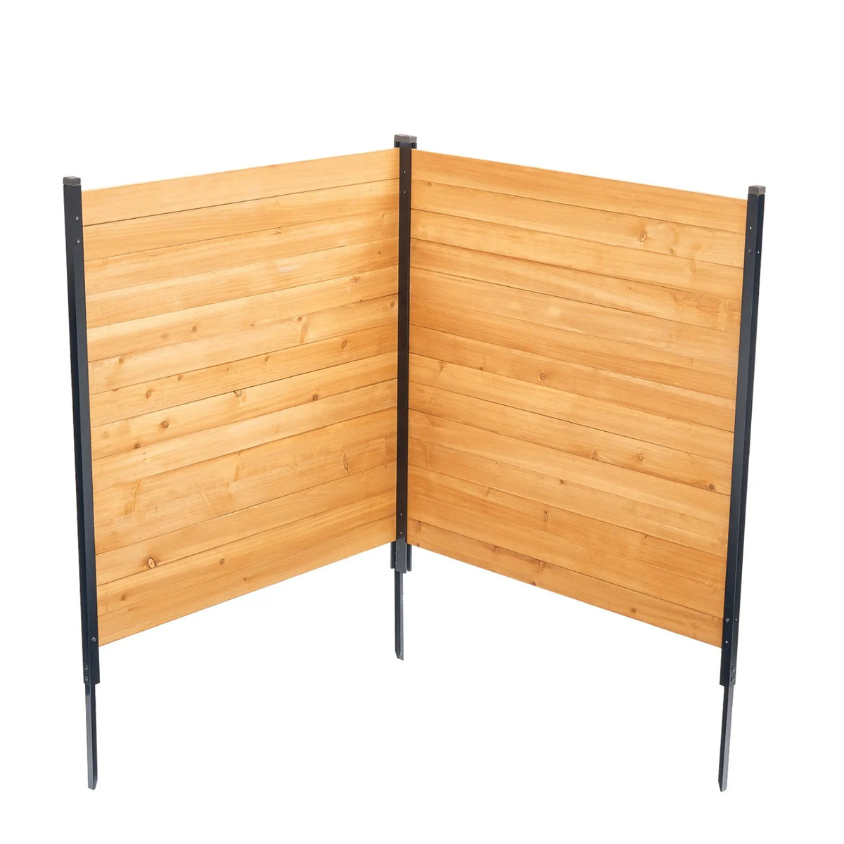 VEVOR koka privātuma žogs, 965 x 1067 mm, 2 paneļu masīvs gaisa kondicioniera aizsargžogs ar metāla mietiņiem, viegla DIY uzstādīšana, āra atkritumu tvertnes aizsegs dārza dekorēšanai - ZEMLETES.LV