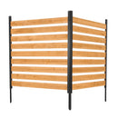 VEVOR koka privātuma žogs 1219 × 1244 × 1219 mm, 2 paneļu āra koka aizslietnis ar metāla mietiem un tērauda rāmi, piemērots kondicionieriem, atkritumu konteineriem, dārzam un baseinam - ZEMLETES.LV