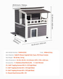 VEVOR izolētā divstāvu koka kaķu māja ar putuplasta izolāciju, balkonu un ūdensizturīgu konstrukciju, piemērota 1–3 kaķiem lietošanai iekštelpās un ārā, 84 × 75 × 82 cm