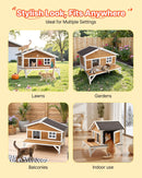 VEVOR izolētā paaugstinātā koka kaķu māja ar pilnu putuplasta izolāciju, lielu platformu un ūdensizturīgu konstrukciju lietošanai iekštelpās un ārā ziemā, 110 × 85 × 78 cm