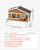 VEVOR izolētā paaugstinātā koka kaķu māja ar pilnu putuplasta izolāciju, lielu platformu un ūdensizturīgu konstrukciju lietošanai iekštelpās un ārā ziemā, 110 × 85 × 78 cm