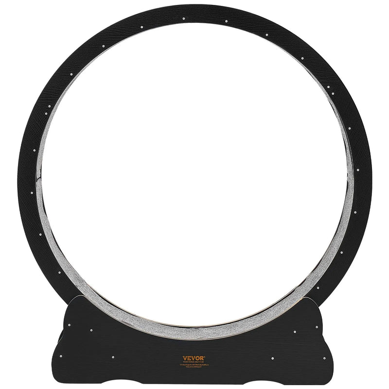 VEVOR kaķu skriešanas ritenis, 132 cm koka trenažieris telpām kaķēniem un kaķiem līdz 12,7 kg, kaķu skrejceļš ar paklājotu skriešanas virsmu un bloķēšanas mehānismu, kluss fitnesa un veselības rotaļlieta, melns.