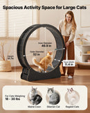 VEVOR kaķu skriešanas ritenis, 132 cm koka trenažieris telpām kaķēniem un kaķiem līdz 12,7 kg, kaķu skrejceļš ar paklājotu skriešanas virsmu un bloķēšanas mehānismu, kluss fitnesa un veselības rotaļlieta, melns.