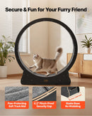 VEVOR kaķu skriešanas ritenis, 132 cm koka trenažieris telpām kaķēniem un kaķiem līdz 12,7 kg, kaķu skrejceļš ar paklājotu skriešanas virsmu un bloķēšanas mehānismu, kluss fitnesa un veselības rotaļlieta, melns.