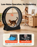 VEVOR kaķu skriešanas ritenis, 132 cm koka trenažieris telpām kaķēniem un kaķiem līdz 12,7 kg, kaķu skrejceļš ar paklājotu skriešanas virsmu un bloķēšanas mehānismu, kluss fitnesa un veselības rotaļlieta, melns.