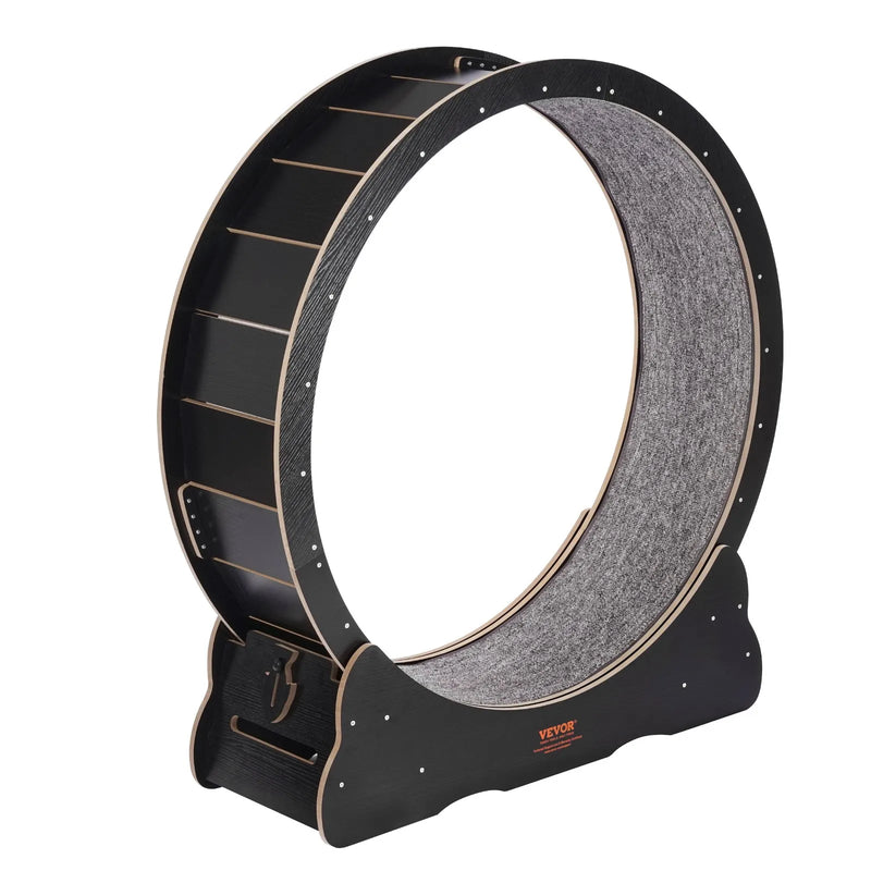 VEVOR koka kaķu skriešanas ritenis ar noņemamu paklāju un rotaļlietu, 110 cm liels trenažieris skriešanai, iešanai un treniņiem telpās, piemērots vairumam kaķu