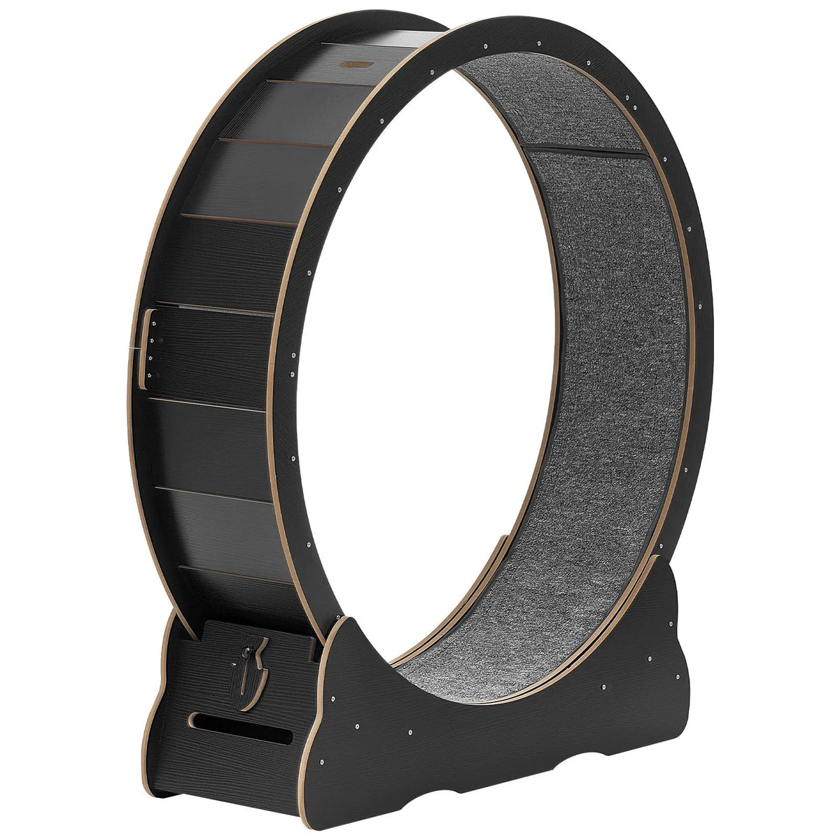 VEVOR Cat Exercise Wheel 120 cm, Wooden, with Mat and Locking Mechanism, for Cats up to 12.7 kg, Black