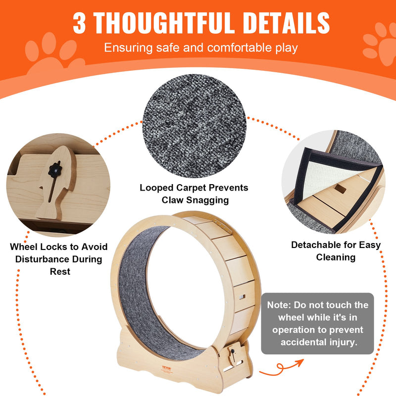 VEVOR Kaķu trenažieris iekštelpām, 91 cm, koka, kluss dizains