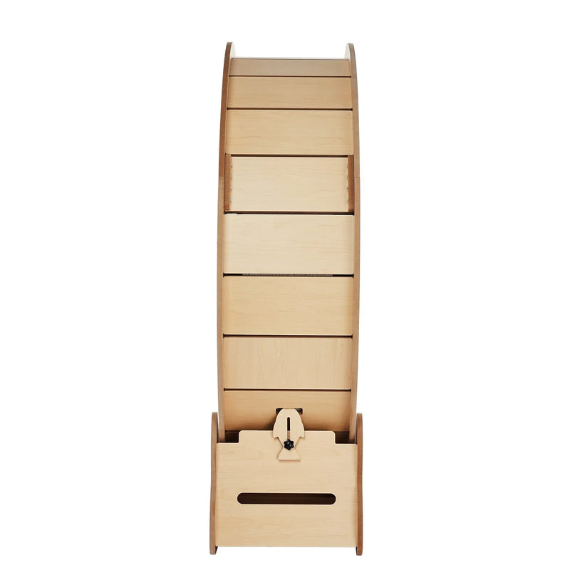 VEVOR koka kaķu skriešanas ritenis ar noņemamu paklāju un rotaļlietu, 110 cm liels trenažieris skriešanai, iešanai un treniņiem telpās, piemērots vairumam kaķu, dzeltens