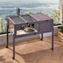 VEVOR koka bruņurupuču mājiņa ar ritenīšiem lietošanai iekštelpās un ārā - piemērota arī čūskām