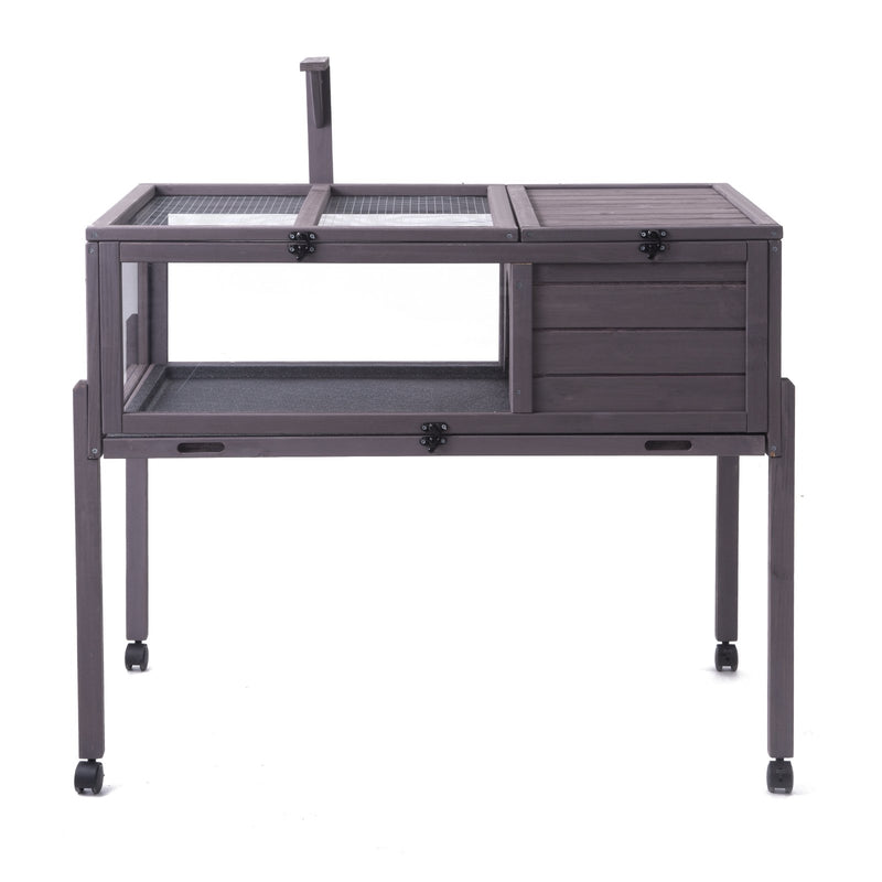 VEVOR koka bruņurupuču mājiņa ar ritenīšiem lietošanai iekštelpās un ārā - piemērota arī čūskām