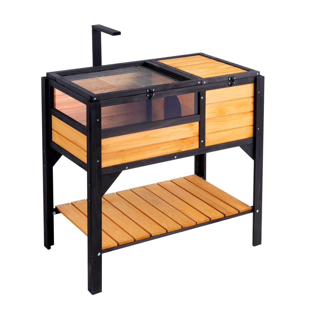 VEVOR puidust kilpkonna- ja roomajamaja 2 sektsiooniga, 96,5 × 61 × 33 cm