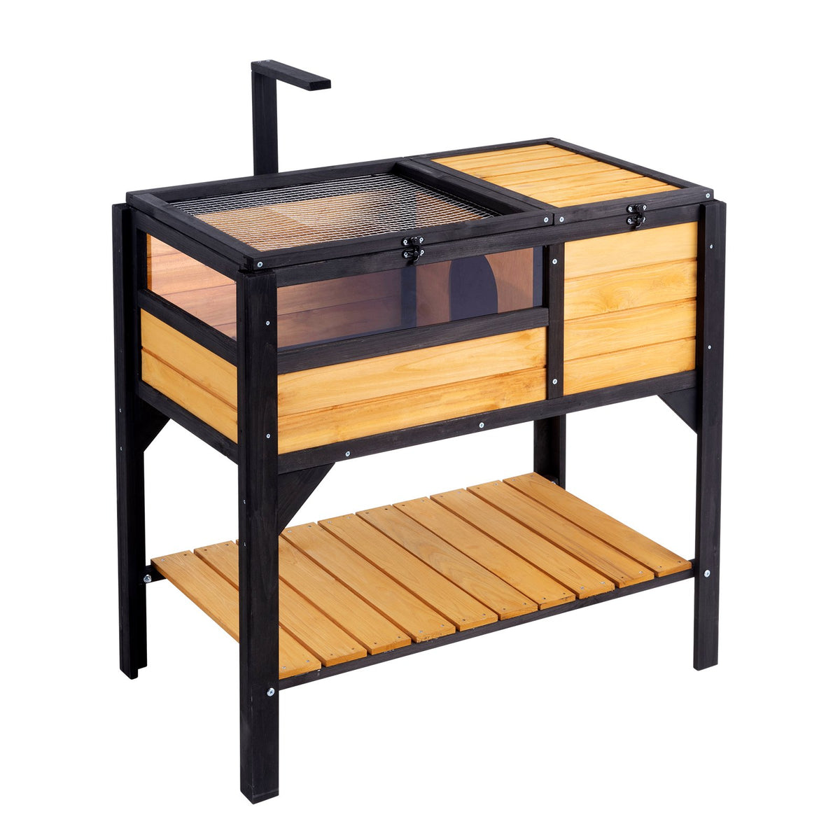VEVOR puidust kilpkonna- ja roomajamaja 2 sektsiooniga, 96,5 × 61 × 33 cm
