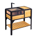 VEVOR koka bruņurupuča māja, 965 × 610 × 330 mm, 2 istabas, piemērota bruņurupučiem, ķirzakām, čūskām un citiem maziem rāpuļiem