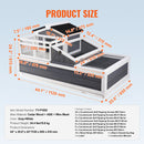 VEVOR bruņurupuču māja ar 3 nodalījumiem, koka, iekštelpām un ārtelpām, 112×65×61 cm