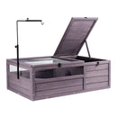 VEVOR Koka bruņurupuča māja ar 2 nodalījumiem, 96 × 61 × 33 cm, iekštelpām un ārtelpām