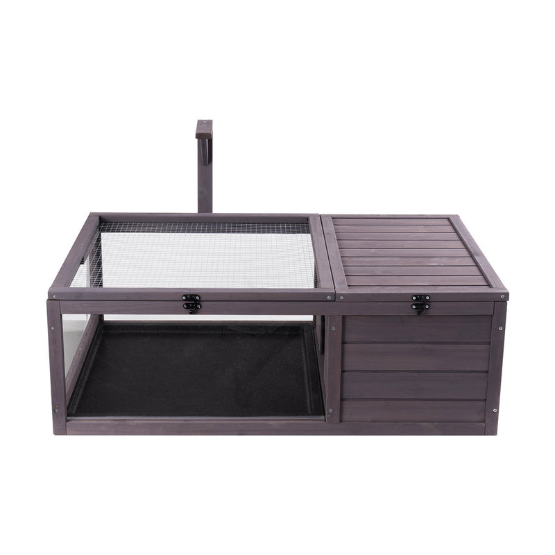 VEVOR Koka bruņurupuču māja 2 nodalījumi 96x61x33 cm, piemērota iekštelpām un ārtelpām