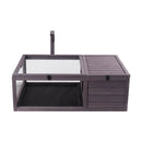 VEVOR Koka bruņurupuču māja 2 nodalījumi 96x61x33 cm, piemērota iekštelpām un ārtelpām