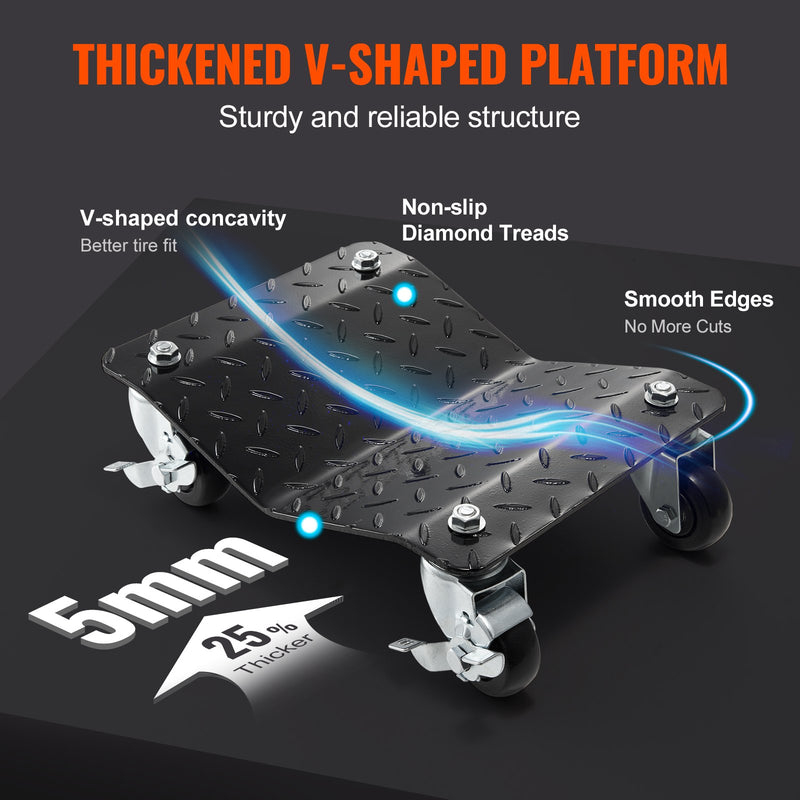 VEVOR auto remonta ratiņu komplekts (4 gab.) smagas slodzes auto remontam - 2 722 kg
