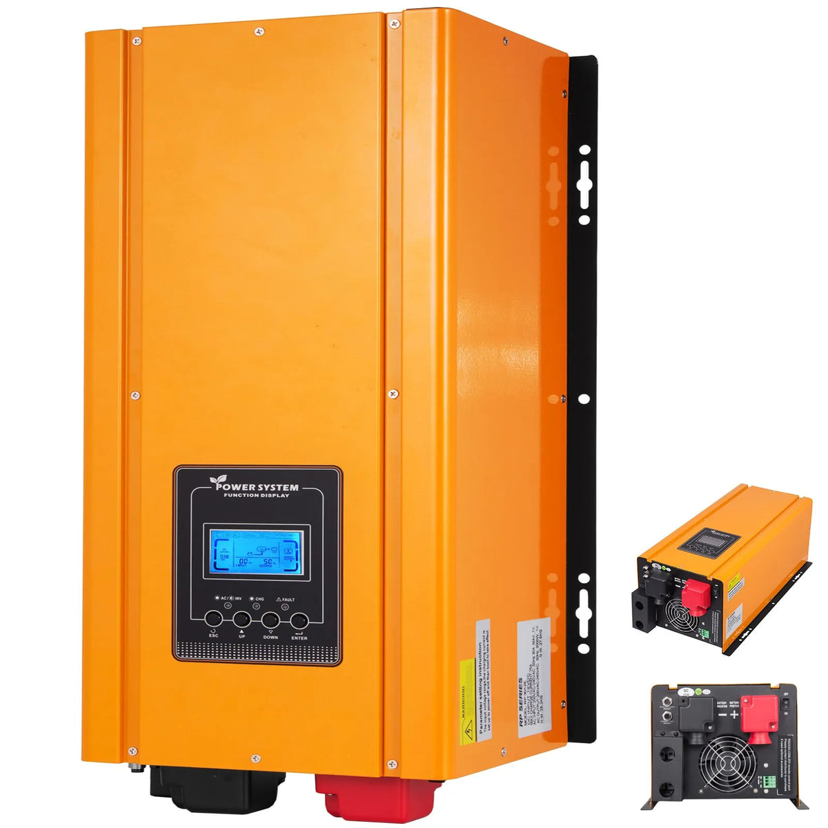 VEVOR 3000 W Pure Sine Wave Power Inverter (Max. 9000 W), 12 V DC to 110 V AC Off-Grid Power Converter with Battery Charger, LCD Display and Low Frequency Solar Inverter