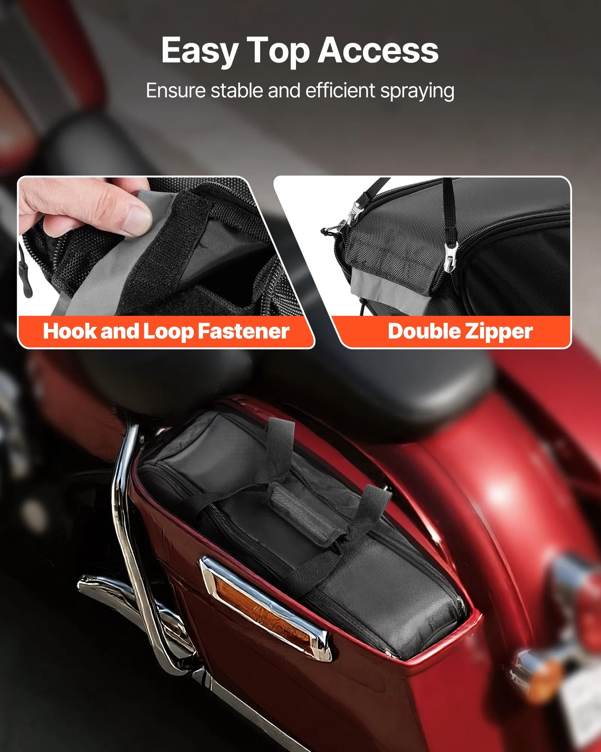 VEVOR motocikla sānu somas ieliktnis, 18 l ceļojumu bagāžas organizatora soma, saderīga ar Harley Davidson Touring 1993–2022 Road Glide, Street Glide, Electra Glide un Road King sānu somām, melna - ZEMLETES.LV