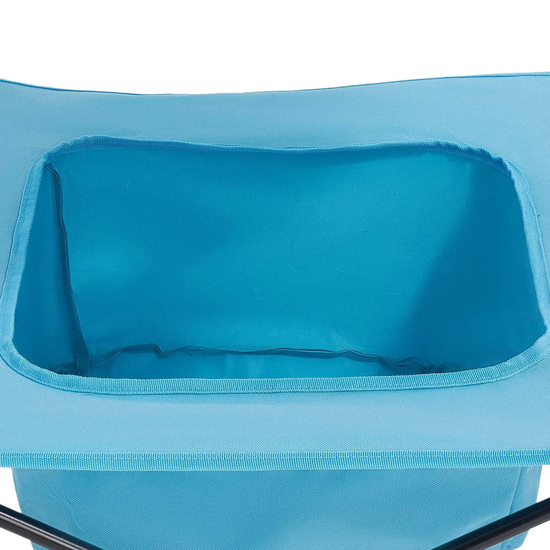 Saliekams kempinga galds, pārnēsājams viegls āra piknika galds no 600D Oksfordas ūdensizturīga auduma ar 4 glāžu turētājiem un pārnēsāšanas somu, piemērots kempingam, ceļojumiem, pludmalei un piknikiem, zils