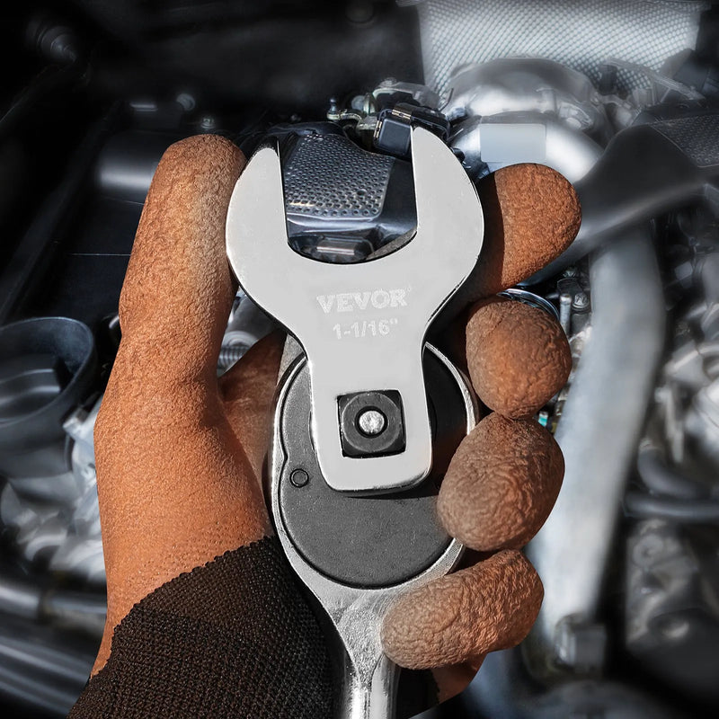 "Crowfoot" tipa atslēgu komplekts, 12,7 mm pieslēgums, 14 gab., SAE (26,9-50,8 mm) ar uzglabāšanas paliktni, 40Cr materiāls ar lāzergravētiem izmēriem, piemērots mehāniskiem remontiem un apkopei