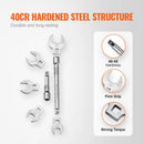 Crowfoot tipa atslēgu komplekts, 9,5 mm pieslēgums, 20 gab. ar 2 pagarinātājiem un EVA organizētāju, SAE 9,5-22,2 mm un metriskais 10-22 mm, 40CR materiāls ar spoguļa hroma pārklājumu