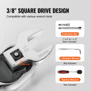 Crowfoot tipa atslēgu komplekts, 9,5 mm pieslēgums, 20 gab. ar 2 pagarinātājiem un EVA organizētāju, SAE 9,5-22,2 mm un metriskais 10-22 mm, 40CR materiāls ar spoguļa hroma pārklājumu