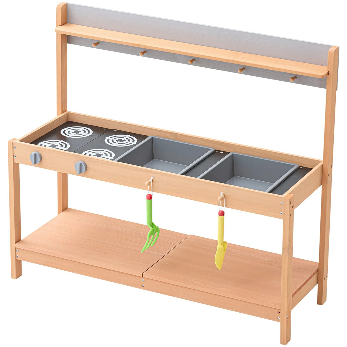 VEVOR Wooden Outdoor Mud Kitchen–Shop for Kids with Stove and Sink, 100 cm