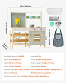 VEVOR koka āra virtuve bērniem, rotaļu virtuvītes komplekts lomu spēlēm