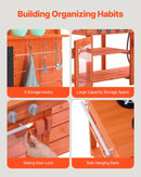 VEVOR āra virtuve bērniem, koka rotaļu virtuves komplekts, āra rotaļu virtuve–veikals zēniem un meitenēm, lomu spēļu virtuve ar plītīm, izlietni, krānu, tāfeli, katliem un piederumiem