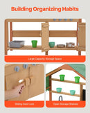 VEVOR virtuve bērniem, koka rotaļu virtuves komplekts ar piederumiem, āra rotaļu veikala komplekts maziem bērniem, lomu spēļu virtuve ar plītīm, stādīšanas kastēm, izlietni, krānu, tāfeli un katlu