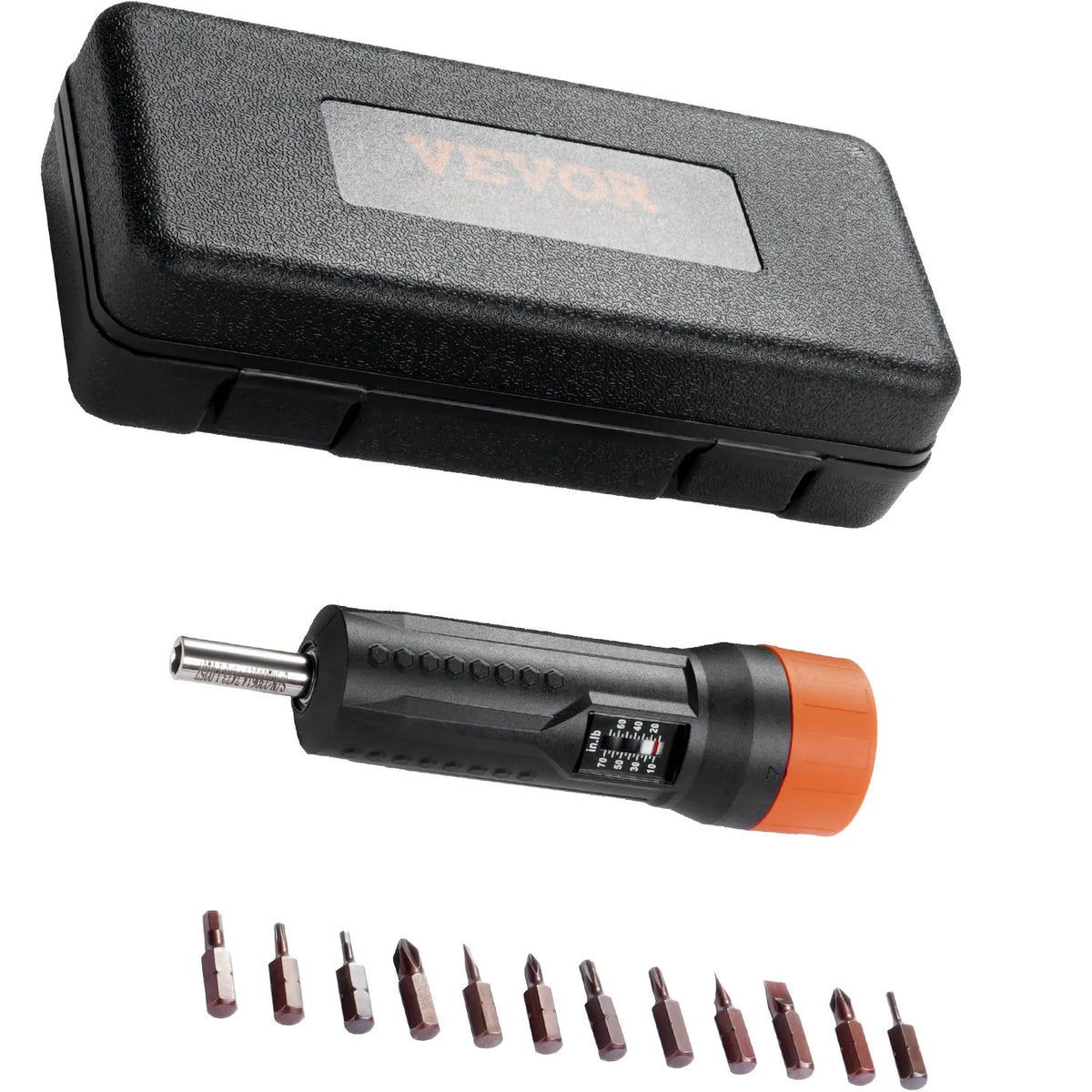 Torque screwdriver 6.35 mm, range 1.1–7.9 N·m, 0.1 N·m increments, with scale window