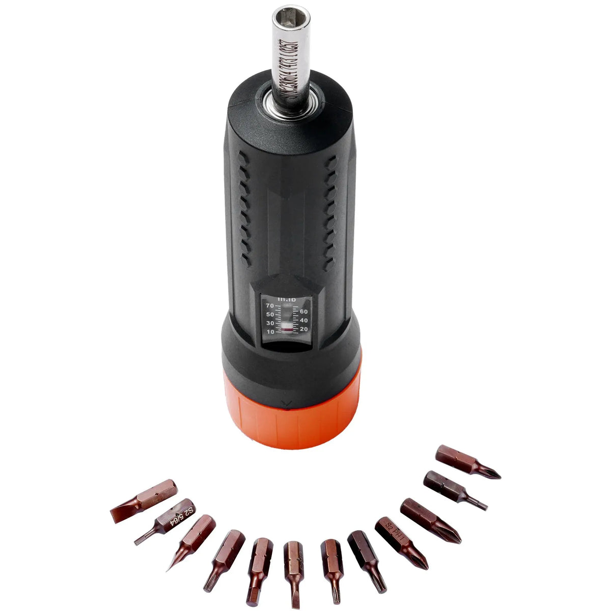 Torque screwdriver 6.35 mm, range 1.1–7.9 N·m, 0.1 N·m increments, with scale window