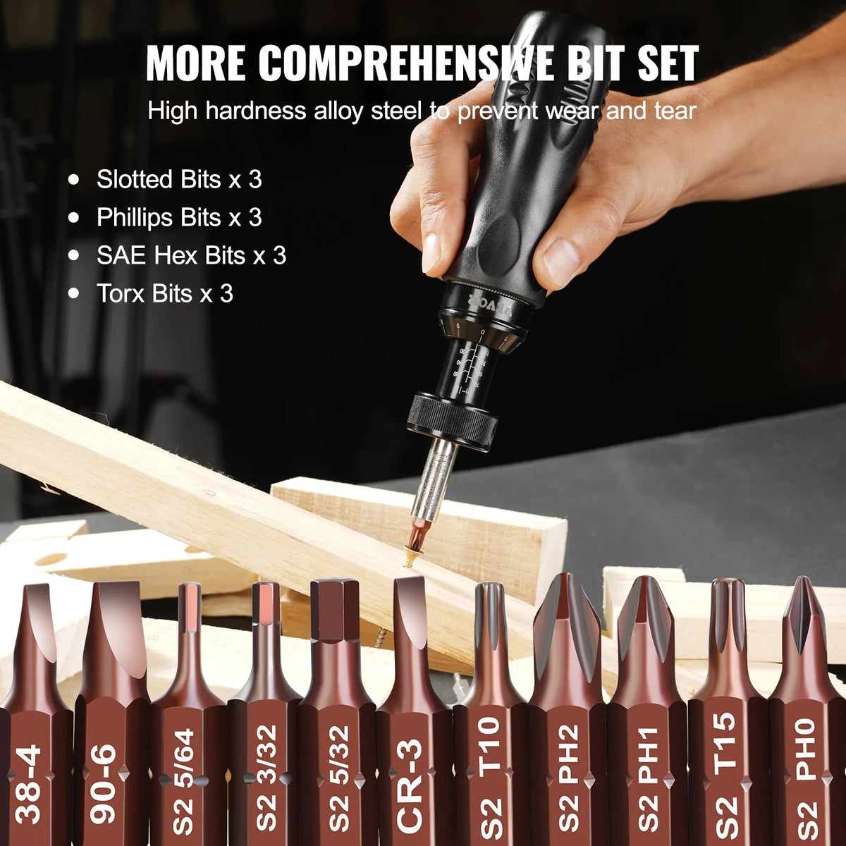 Regulējams griezes skrūvgriezis 1/4", 1,13-7,91 N-m, solis 0,11 N-m