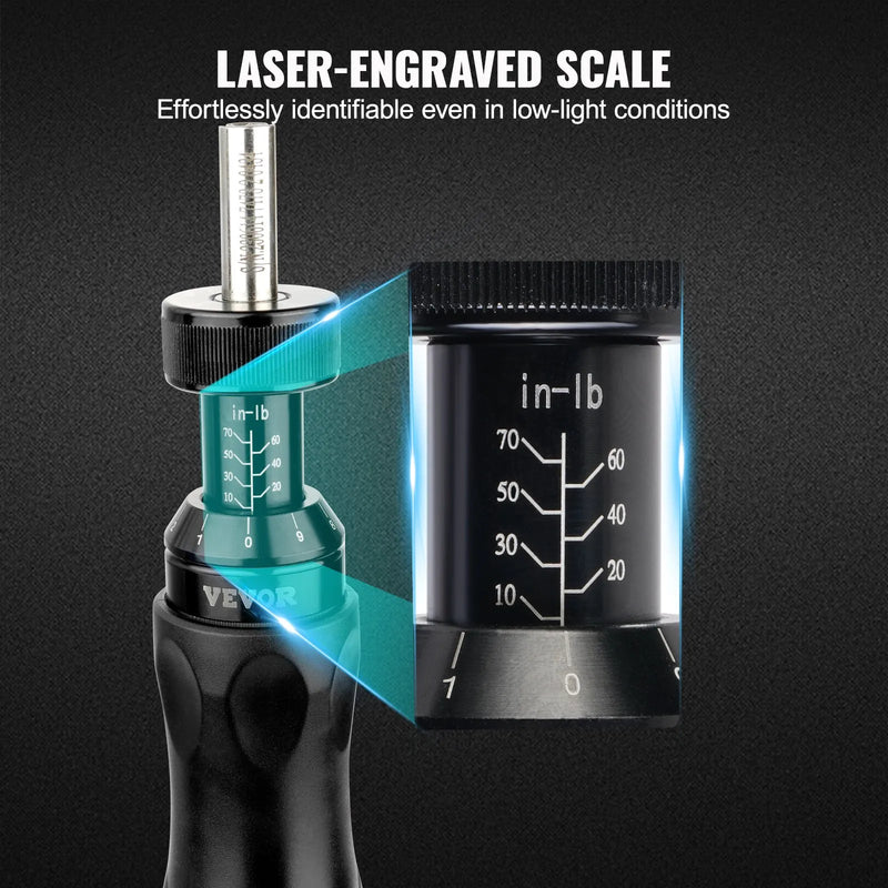 Regulējams griezes skrūvgriezis 1/4", 1,13–7,91 N·m, solis 0,11 N·m