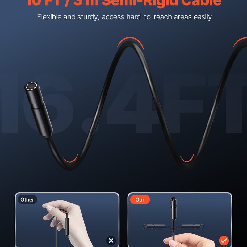 VEVOR endoskopa kamera 1920P HD ar 3 m kabeli Android un iOS ierīcēm