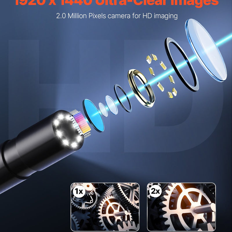 VEVOR endoskopa kamera 1920P HD ar 3 m kabeli Android un iOS ierīcēm