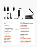 VEVOR divu objektīvu boroskopa endoskopiskā kamera Android, IOS ierīcēm un 3 m čūskas kabelis