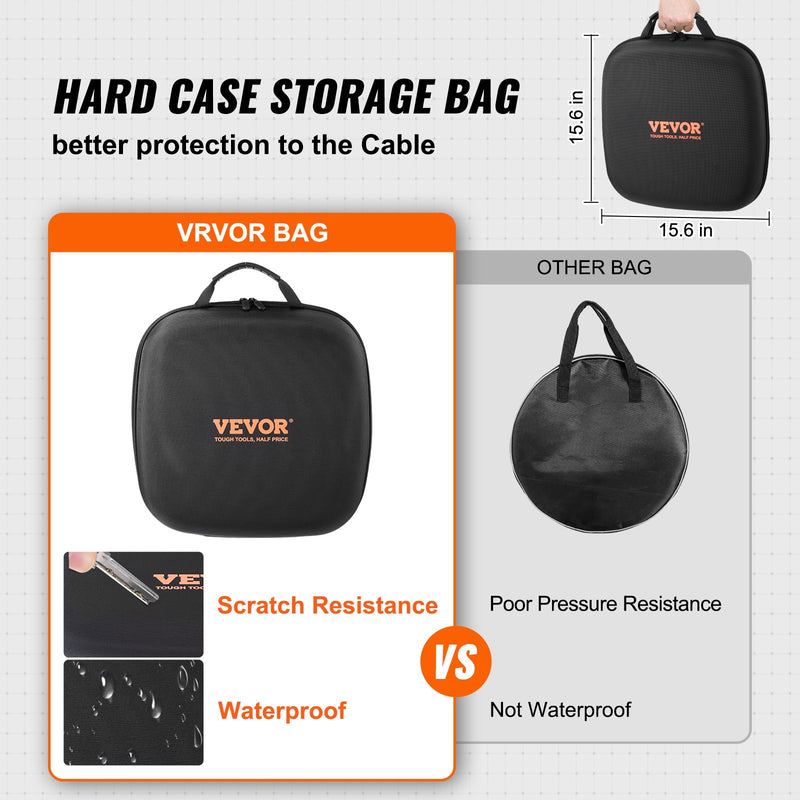 VEVOR Type 2 uz Type 2 EV uzlādes kabelis, 32A, 5 m, 7kW, TPU pārklājums, piemērots elektrisko transportlīdzekļu uzlādei.