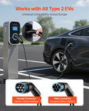 VEVOR elektromobiļu lādētāja pagarinātāja kabelis 16 A, 10 m, līdz 11 kW, saderīgs ar visiem Type 2 elektromobiļu lādētājiem, 3 fāžu AC 480 V 50 Hz, IP65 izturīgs uzlādes kabelis ar pārnēsāšanas somu