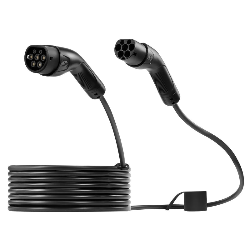 VEVOR elektromobiļu lādētāja pagarinātāja kabelis 32 A, 10 m, līdz 22 kW, saderīgs ar visiem Type 2 elektromobiļu lādētājiem, 3 fāžu AC 480 V 50 Hz, IP65 izturīgs uzlādes kabelis ar pārnēsāšanas somu