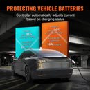 VEVOR pārnēsājamais EV lādētājs, Type 2, 16A, 3.7kW, elektrisko transportlīdzekļu lādētājs ar 8,5 m uzlādes kabeli, CEE 7/7 spraudni, LCD ekrānu, IEC 62196, mājas EV uzlādes stacija ar pārnēsājamo somu un kabeļa turētāju, IP66.