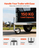 VEVOR piekabes domkrats ar riteni, 150 kg kravnesība, izturīgs piekabināms piekabes stūres domkrats ar vienu riteni un ergonomisku rokturi, 230 mm pacelšanas gājiens, piemērots kemperiem, zirgu piekabēm un universālajām piekabēm