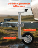 VEVOR piekabes domkrats ar riteni, 150 kg kravnesība, izturīgs piekabināms piekabes stūres domkrats ar vienu riteni un ergonomisku rokturi, 230 mm pacelšanas gājiens, piemērots kemperiem, zirgu piekabēm un universālajām piekabēm