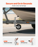 VEVOR piekabes domkrats ar riteni, 150 kg kravnesība, izturīgs piekabināms piekabes stūres domkrats ar vienu riteni un ergonomisku rokturi, 230 mm pacelšanas gājiens, piemērots kemperiem, zirgu piekabēm un universālajām piekabēm