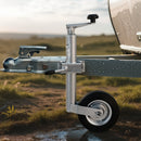 VEVOR piekabes domkrats ar riteni, 150 kg kravnesība, izturīgs piekabināms piekabes stūres domkrats ar vienu riteni un ergonomisku rokturi, 230 mm pacelšanas gājiens, piemērots kemperiem, zirgu piekabēm un universālajām piekabēm